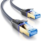 deleyCON CAT 8 Network Cable 0.5 m (40 Gbit/s, Nylon, 100% Copper) S/FTP PIMF &ndash; Ethernet Cable Gigabit LAN &ndash; RJ45 Connector f