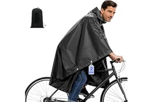 UTEFIF 2pcs Impermeabile multiuso 3 in 1, con custodia, impermeabile, unisex, per bicicletta, campeggio, escursionismo, pesca, nero, 2 pezzi, M