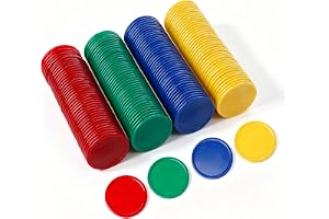 Qinsky räkna spelchips, plasträknare 160-pack färgade bingochips färgräknare för matematik eller spel inlärningsresurser