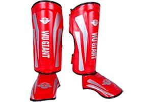Chaoyilian Espinilleras de Boxeo,Kick Boxing Espinilleras,Espinilleras Kick Boxing Protección,Protectores De Piernas para Artes Marciales,Unisex,Protector de Piernas,para Sparring y Boxeo