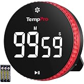 TempPro TM04 99 Saat Kapasiteli &Ccedil;evirmeli Dijital Mutfak ve Ders Zamanlayıcısı, Geniş LED Ekranlı Mıknatıslı Kronometre (Eski