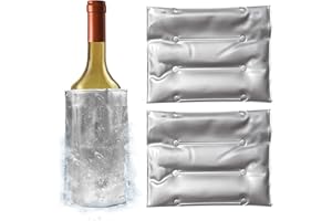 DAKLUNAR 2 Piezas Gris Enfriador de Botellas para llevar, Manguito de Enfriamiento para Vino Funda Enfriadora de Vino con Cierre Rápido para Enfriar Cerveza Champán Vino y Refrescos