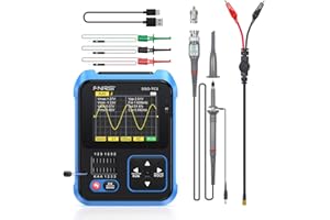 FNIRSI DSO-TC3 Osciloscopio de Mano Portátil, 500 kHz*10 MSa/s Osciloscopio Digital 3 en 1, Generador de Señal de Salida Cuadrada PWM y Prueba de Transistor, Pantalla a Color HD de 2,4''