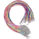 FNGCHUANG 40 Pcs Cord&oacute;n de Collar de Cuero Artificial Collar con Colgante de cord&oacute;n de Collar Unisex Con Cierre De Langosta Y