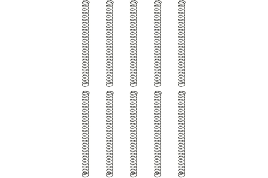 sourcing map 10Pcs Compression Spring, 3mm OD, 0.4mm Wire Size, 40mm Free Length, Spring Steel Construction Extended Mechanical Compression Springs for Shop and Home Repairs, Silver Tone