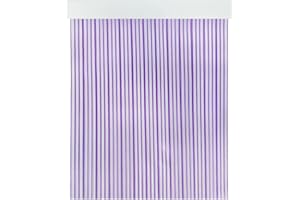 Acomoda Textil - Cortina Interior o Exterior PVC para Terraza, Jardín, Balcón y Patio. Panel con Barra de Aluminio Antimoscas e Insectos Fácil Instalación. (Lila/Transparente, 90x210 cm)