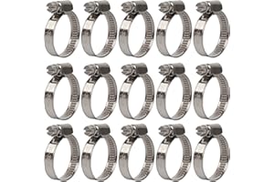 OPERMAXER 15 Stück Schlauchschellen-Set, Verstellbare Edelstahl-Rohrschellen, 20–32 mm Schlauchklemmen-Sortiment-Kit für Hausgasleitung, Wasserleitung, Waschmaschine, Fahrzeug