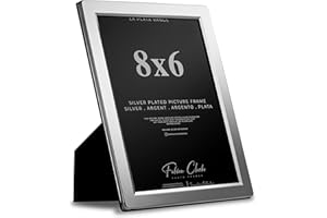 FABIAN CLARKE LONDON Silver Plated Photo Frame Picture Frame Plain Satin Finish and Tarnish Protected for Wedding Picture or Family Photos (8x6)