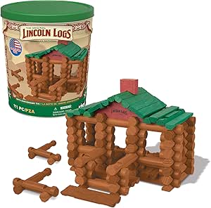 K'nex 00854 Lincoln Logs Dose 100Th Anniversary 111 Ganzholzteile Retro  Bastelset Für Kinder Qualität Konstruktionsspielzeug Für Jungen Und Mädchen  Nostalgisches Bauspielzeug Für Kinder Ab 3 Jahren: Amazon.de: Spielzeug