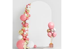 MUAEEOK 5.9FT/1.8M Wedding Arch Cover Spandex Fitted Wedding Arch Stand Covers Round Top Chiara Arch Backdrop Cover for Birthday Party Ceremony Banquet Decoration