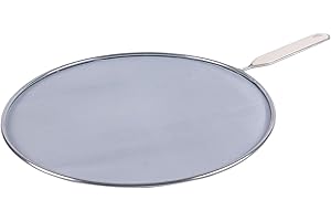 ASHLEY HOUSEWARES 1x Silver 29cm Metal Splatter Screen - Mesh Kitchen Cooking Frying Pan Oil Fat Splash Guard Lid Cover - By Ashley