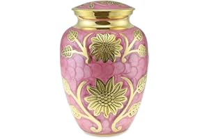 Cherished Urns Sun Flower Polished Pink Adult Cremation Urn for Ashes