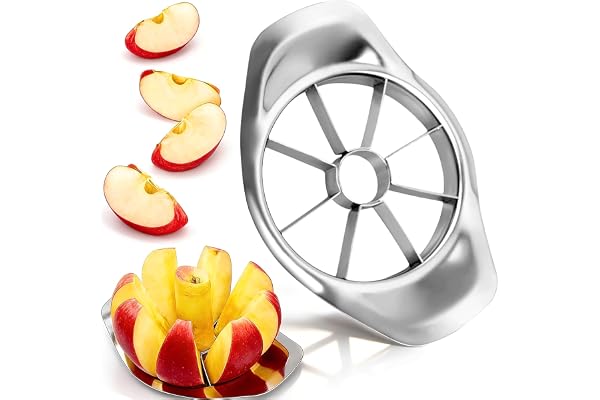 Trancheuse de Fruits en Acier Inoxydable Coupe Pomme et Poire avec Poignée