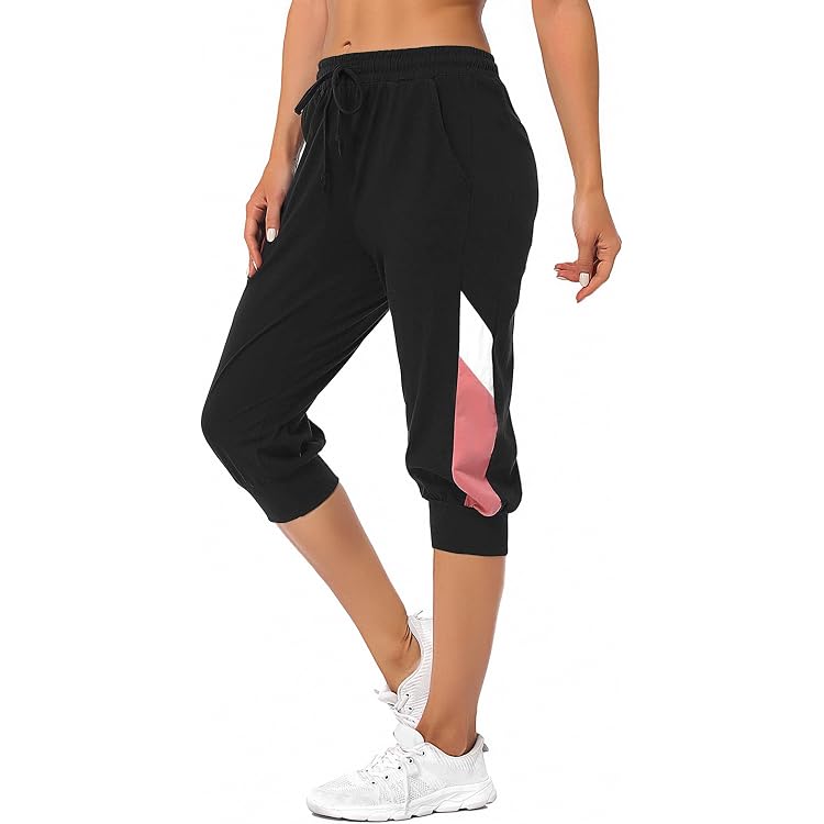 Pantalon 3/4 Femme Léger à Jambe Large - Taille Haute élastique - Matière Polyester Fluide