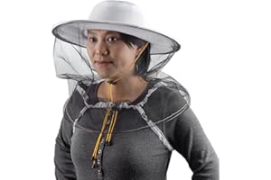 HunterBee Velo da Apicoltura Cappello Apicoltore Caccia Rete cap Apicoltori Costume Moscerini Insetto Bug Zanzara Mesh Cappelli, Bianco