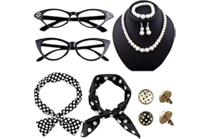 TUPARKA 12 Pièces Accessoire Rockabilly Vintage Femme Année 50 Costume Accessories Set