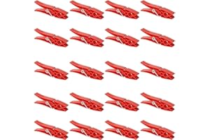 ‎ENGELLAND 20 Wäscheklammern, Kunststoff, Wäscheleine, Socken, Handtücher, Farbe: Rot