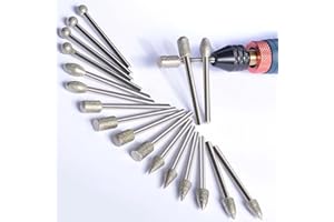 SHENGBENHAO Diamant-Fräser-Set für Skulpturen, Polier-Set, 20 Stück, Zubehör für Rotationswerkzeuge, Schaft 1/8 Zoll, zum Gravieren, Schleifen, Steine, Felsen, Schmuck, Glas, Keramik