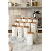 Kitchen Life 12'Li Ahşap G&ouml;r&uuml;n&uuml;ml&uuml; Etiketli Sızdırmaz Kapaklı Baharatlık Seti 350 Ml