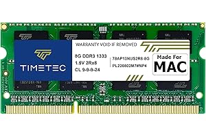 Timetec 8GB Compatible para Apple DDR3 1333MHz PC3-10600 CL9 para Mac Book Pro (principios/Finales de 2011), iMac (Mediados de 2010 Mediados/Finales de 2011), actualización de Mac Mini 2011 Mac RAM