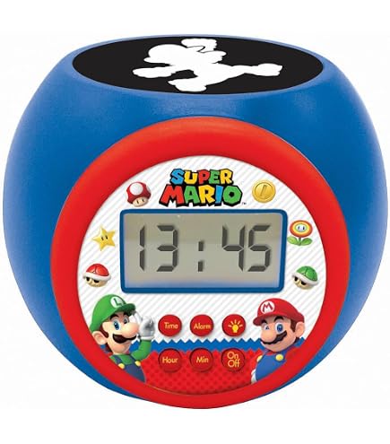 Paladone Super Mario Super Mushroom Icon Alarm Clock with Night