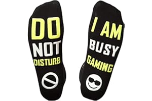 HIMOZOO Gamer Sock, Do Not Disturb Socks, Funny Socks Gift for Gamer, Gaming Socks for Sons Teen Boys Husbands Dad Boyfriend Mens Women,SIZE 9-12