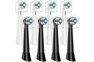 BRIZUF Brush Heads Compatible with Oral B iO Toothbrush Head, for Oral B iO 3/4/5/6/7/8/9/10 Series Electric Toothbrushes, Black/White, 8 Pack