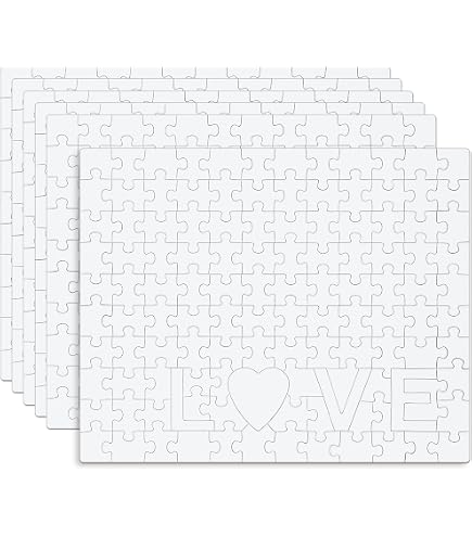 10 Fogli Puzzle Vuoto, Puzzle Bianchi da 15x10 cm su Cui Stampare Puzzle Fai -Da-Te Stampabili Puzzle Vuoti a Trasferimento Termico Gioco Cerebrale per Bambini