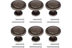 BIGLUFU 30 Piezas Pomo para Armario Redondo, Pomos y Tiradores vintage Cajones Cocina, Tirador para Cajón con 2 Tornillos de Tamaño, para Muebles, Armarios, Puertas (22×30mm)