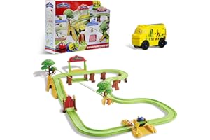 SUMSYNC Chuggington Train électrique et Circuit pour Les Tout-Petits, Safari Park Track Set, Ensemble de Trains pour Enfants de 3 4 5 6 7 8+ Ans, garçons et Filles, Cadeaux pour Noël Pâques Anniversaire