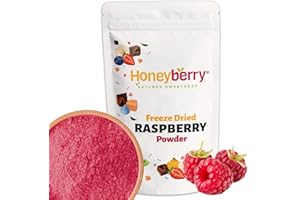 HONEYBERRY Poudre de Framboises Lyophilisées 100g - Poudre de Fruits Lyophilisés - Framboises Déshydratées en Poudre - Framboises Séchées Poudre pour Pâtisserie, Desserts, Smoothies - Naturelle, Sans Additifs