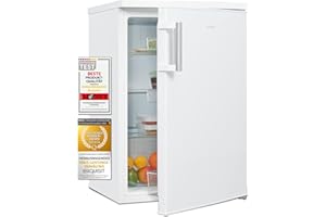 Exquisit Vollraumkühlschrank KS516-V-H-010D weiss | 133 l Nutzinhalt | Wechselbarer Türanschlag | Glasablagen | LED-Innenbele
