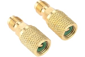 Aupoko 2Pcs R410A Straight Swivel Adapters, Brass R410A Mini Split Adapters 5/16’’ SAE Female x 1/4’’ SAE Male Quick Couplers Thread for Mini Split System A/C, HVAC and Refrigeration Service