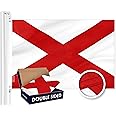G128 Alabama State Flag | 3x5 Ft | Double ToughWeave Series Double Sided Embroidered 210D Polyester | Embroidered Design, Indoor/Outdoor, Brass Grommets, Heavy Duty, 3-ply