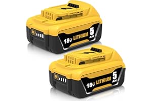 DOSCTT 2Pack 5000mAh Recambio para Dewalt batería 18V DCB184 DCB182 DCB181 DCB180 DCB201 DCB200 DCB204 con Indicador LED