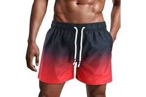 Danfiki Mens Swimming Shorts Swim Trunks Men Quick Dry Beach Shorts Surfing Shorts with Mesh Lining