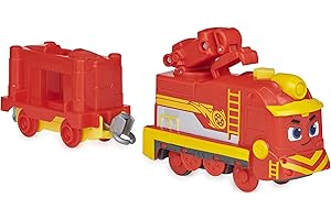 Mighty Express trenino motorizzato Nate con attrezzo di lavoro e vagone merci, giocattoli per bambini 3+