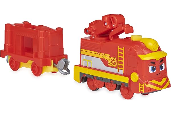 MIGHTY EXPRESS - TRAIN MOTORISE NATE - Locomotive de Nate Le Rapide Avec Outil & Wagon De Cargaison - Jouet Inspiré De La Série - Aventures Animées À Rail-ville - Jouet Enfant 3 Ans et +