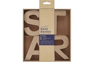 docrafts Caja de 4 Letras 3D-Estrella, Papel, marrón, 2.16 x 17.899999999999999 x 25.51 cm