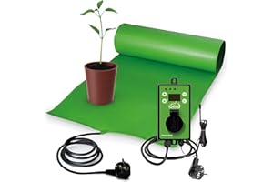Bio Green Anzuchtbooster Heizmatte mit Digital-Thermostat für Pflanzen | 60 x 120 cm | 140 Watt | wasserdichte Wärmeplatte | Samen & Stecklinge
