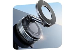 Lamicall Vacuum Magnetic Car Phone Holder, 2025 Upgraded Suction Cup Car Mount for Magsafe, 360° Rotatable for iPhone 17 16 15 13 12 Pro/Max/Plus/Air/Mini on Mirror, Smooth Surface, Windscreen - Black