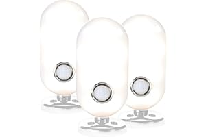 ‎NORTHPOINT Northpoint LED Leuchte mit Bewegungsmelder 3er-Set ovalen Lichtauslass in Weiß, 50lm, Tageslichtweiß (4000K), Spritzwassergeschützt (IP44), Wandhalterung mit Kugelgelenk