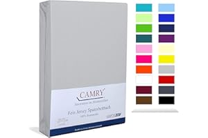 Camry Spannbettlaken 140x200cm - 160x200cm Silber Baumwolle Bettlaken Jersey Spannbetttuch Oeko-Tex 100