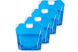 MAKACTUA 4 pièce Bidons Eau Pliables,Sac d'eau Pliable Eau 10L,Bidon d'eau Poche d'eau Portable,Réservoir d'eau Pliable pour Camping Randonnée Pique-Nique, Barbecue