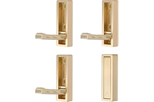 SYZOW Złote składane haczyki na płaszcze 4 szt., stop cynku, montowane na ścianie, składane, nowoczesne, organizacja domu