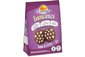 PESOFORMA Céréal Buoni senza al Cacao, Biscotti Frollini Stelle al Cacao senza Glutine, senza Lievito, senza Zuccheri Aggiunti