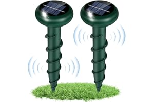 RIDWILY Katzenschreck Für Garten,Solar Maulwurf Vertreiber Testsieger,Ultraschall 7 Farbige Beleuchtung Maulwurfschreck 3 Modus,Ip65 Wasserdicht Katzenschreck Tiervertreiber,Für Bvögel, Waschbären,Hunde