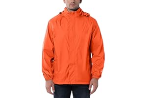 Outdoor Ventures Mens Lightweight Waterproof Jackets, Packable Rain Jacket Breathable Windproof Raincoat Adjustable Hiking Outdoor Jacket