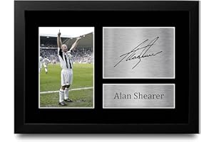 HWC Trading FR Alan Shearer Gift Signed FRAMED A4 Printed Autograph Newcastle United Gifts Print Photo Picture Display