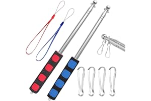 AHLMA 2 Pezzi asta bandiera pubblicitaria aste telescopiche allungabili per bandiere bandiera personalizzata con asta può Essere Utilizzato per Aste per Bandiere Guide Turistiche Campeggio(Rosso e Blu)